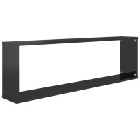 vidaXL Wall Cube Shelves 6 pcs High Gloss Black 39.4