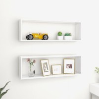 vidaXL Wall Cube Shelves 2 pcs White 31.5