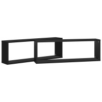 vidaXL Wall Cube Shelves 2 pcs Black 31.5