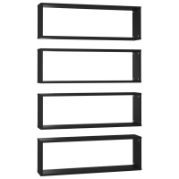 vidaXL Wall Cube Shelves 4 pcs Black 31.5