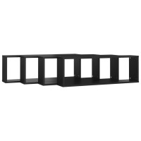 vidaXL Wall Cube Shelves 4 pcs Black 31.5