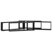 vidaXL Wall Cube Shelves 4 pcs Black 31.5