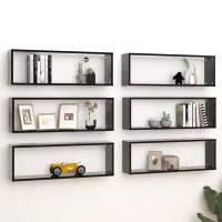 vidaXL Wall Cube Shelves 6 pcs Black 31.5