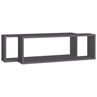 vidaXL Wall Cube Shelves 2 pcs Gray 31.5