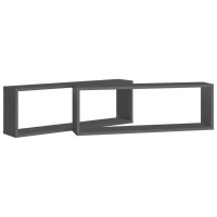 vidaXL Wall Cube Shelves 2 pcs Gray 31.5