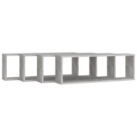 vidaXL Wall Cube Shelves 4 pcs Concrete Gray 31.5