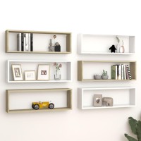 vidaXL Wall Cube Shelves 6 pcs White&Sonoma Oak 31.5