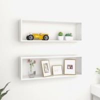 vidaXL Wall Cube Shelves 2 pcs High Gloss White 31.5