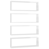 vidaXL Wall Cube Shelves 4 pcs High Gloss White 31.5