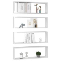 vidaXL Wall Cube Shelves 4 pcs High Gloss White 31.5