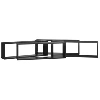 vidaXL Wall Cube Shelves 4 pcs High Gloss Black 31.5