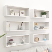 vidaXL Wall Cube Shelves 6 pcs White 23.6