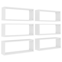 vidaXL Wall Cube Shelves 6 pcs White 23.6