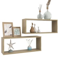 vidaXL Wall Cube Shelves 2 pcs Sonoma Oak 23.6