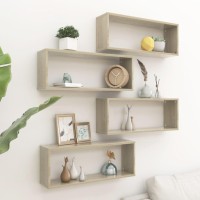 vidaXL Wall Cube Shelves 4 pcs Sonoma Oak 23.6