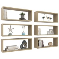 vidaXL Wall Cube Shelves 6 pcs Sonoma Oak 23.6