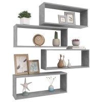 vidaXL Wall Cube Shelves 4 pcs Concrete Gray 23.6