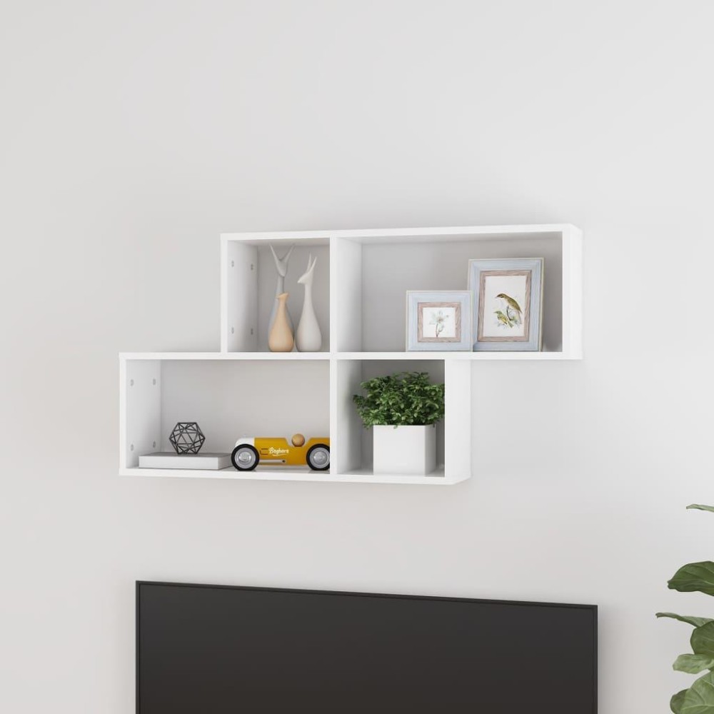 vidaXL Wall Shelf High Gloss White 39.4