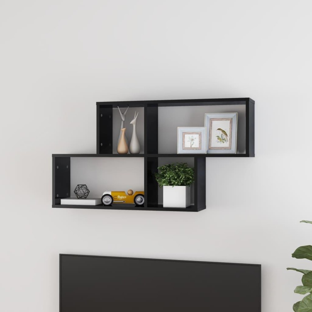 vidaXL Wall Shelf High Gloss Black 39.4