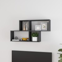 vidaXL Wall Shelf High Gloss Gray 39.4