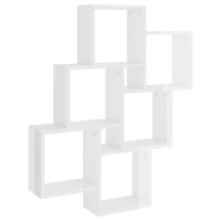 vidaXL Wall Cube Shelf High Gloss White 30.7