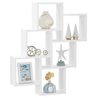 vidaXL Wall Cube Shelf High Gloss White 30.7