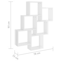 vidaXL Wall Cube Shelf High Gloss White 30.7