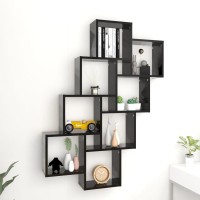 vidaXL Wall Cube Shelf Black 35.4