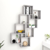 vidaXL Wall Cube Shelf Concrete Gray 35.4