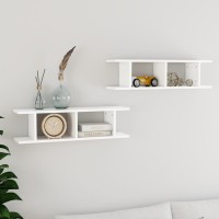 vidaXL Wall Shelves 2 pcs White 29.5