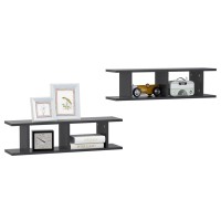 vidaXL Wall Shelves 2 pcs Gray 29.5