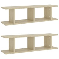 vidaXL Wall Shelves 2 pcs Sonoma Oak 29.5