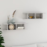 vidaXL Wall Shelves 2 pcs Concrete Gray 29.5