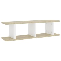 vidaXL Wall Shelves 2 pcs White and Sonoma Oak 29.5