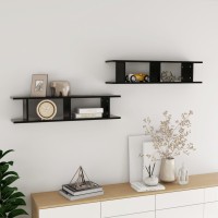 vidaXL Wall Shelves 2 pcs Black 35.4