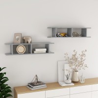 vidaXL Wall Shelves 2 pcs Concrete Gray 35.4