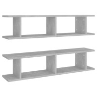 vidaXL Wall Shelves 2 pcs Concrete Gray 35.4