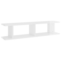 vidaXL Wall Shelves 2 pcs High Gloss White 35.4