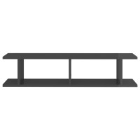 vidaXL Wall Shelves 2 pcs High Gloss Gray 35.4