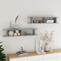 vidaXL Wall Shelves 2 pcs Concrete Gray 41.3