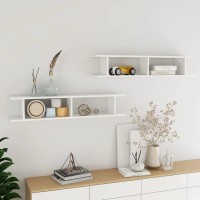 vidaXL Wall Shelves 2pcs High Gloss White 41.3