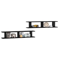 vidaXL Wall Shelves 2pcs High Gloss Black 41.3