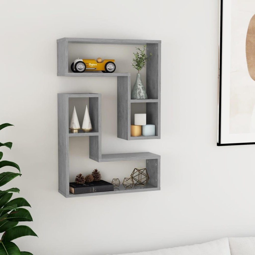 vidaXL Wall Shelves 2 pcs Concrete Gray 19.7