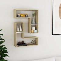 vidaXL Wall Shelves 2 pcs White and Sonoma Oak 19.7