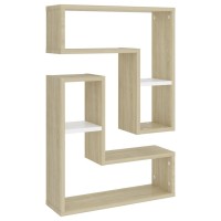 vidaXL Wall Shelves 2 pcs White and Sonoma Oak 19.7