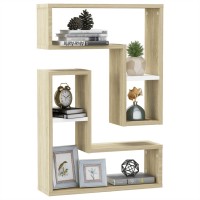 vidaXL Wall Shelves 2 pcs White and Sonoma Oak 19.7