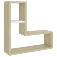 vidaXL Wall Shelves 2 pcs White and Sonoma Oak 19.7