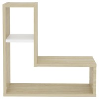 vidaXL Wall Shelves 2 pcs White and Sonoma Oak 19.7