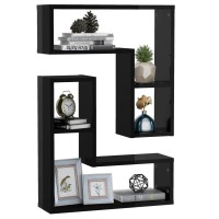 vidaXL Wall Shelves 2 pcs High Gloss Black 19.7