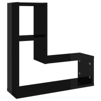 vidaXL Wall Shelves 2 pcs High Gloss Black 19.7